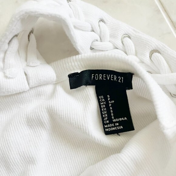 White Lace Open Back Halter Bodysuit Tank Women Small (S) - Picture 6 of 6